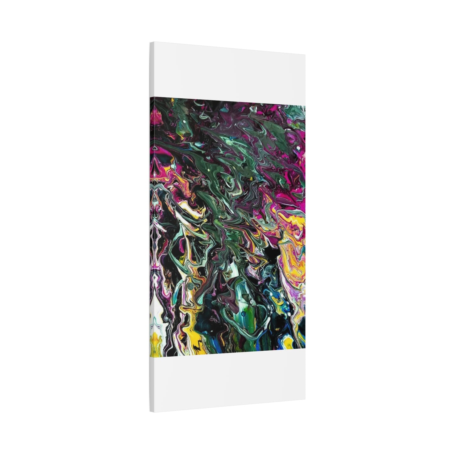 chaos in the garden - Abstract Fluid Art Matte Canvas Print - Colorful Swirl Wall Art