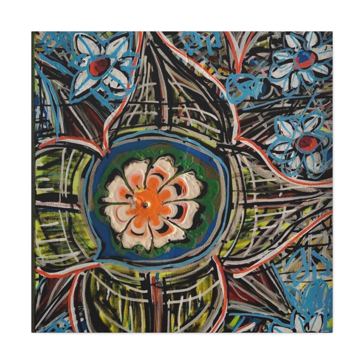 urban_gardening_02 - Abstract Floral Mandala Matte Canvas Print (Stretched 1.25")