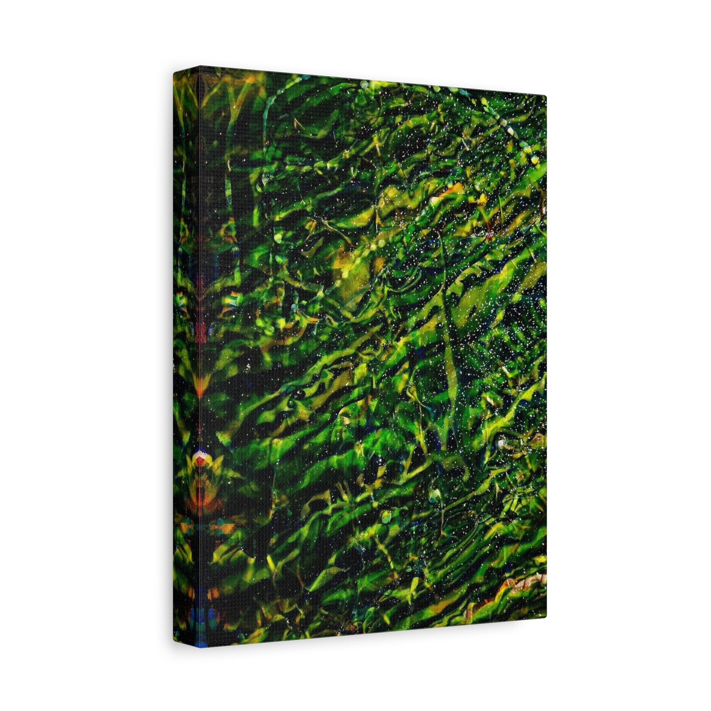 Confessions - Abstract Green Texture Canvas - Matte Stretched Wall Art