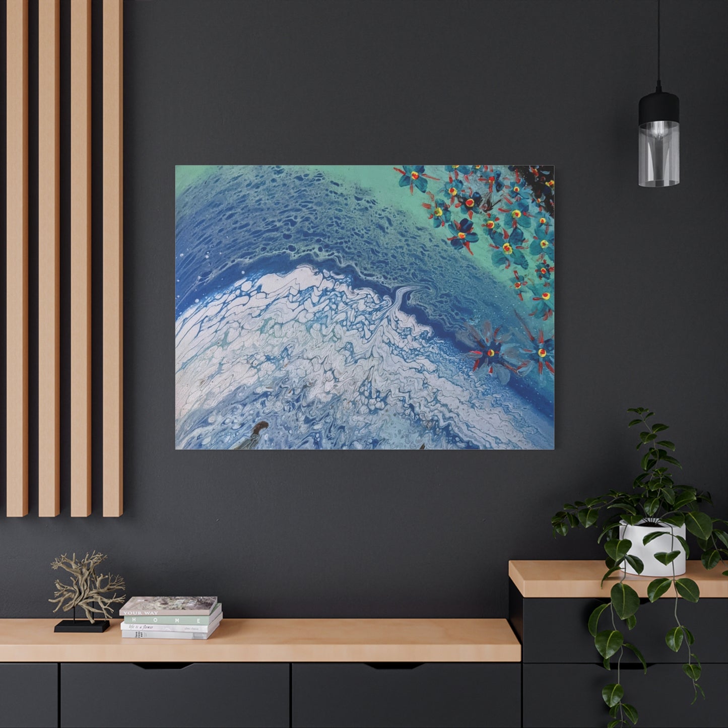 floetrol&flowers - Abstract Matte Canvas Print — Floral Accents Stretched Wall Art