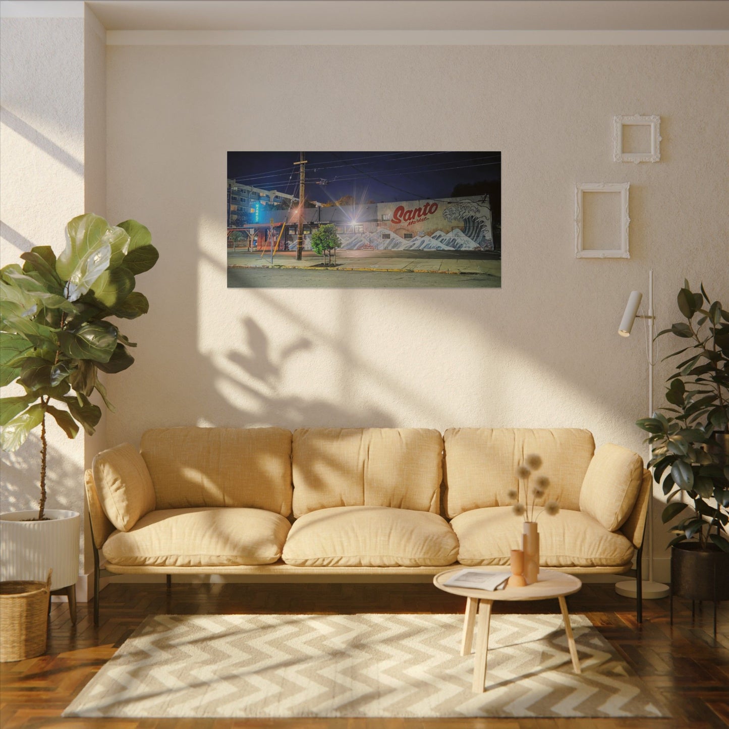 Santo Market Mural (7th&taylor)— Nighttime Urban Wall Art