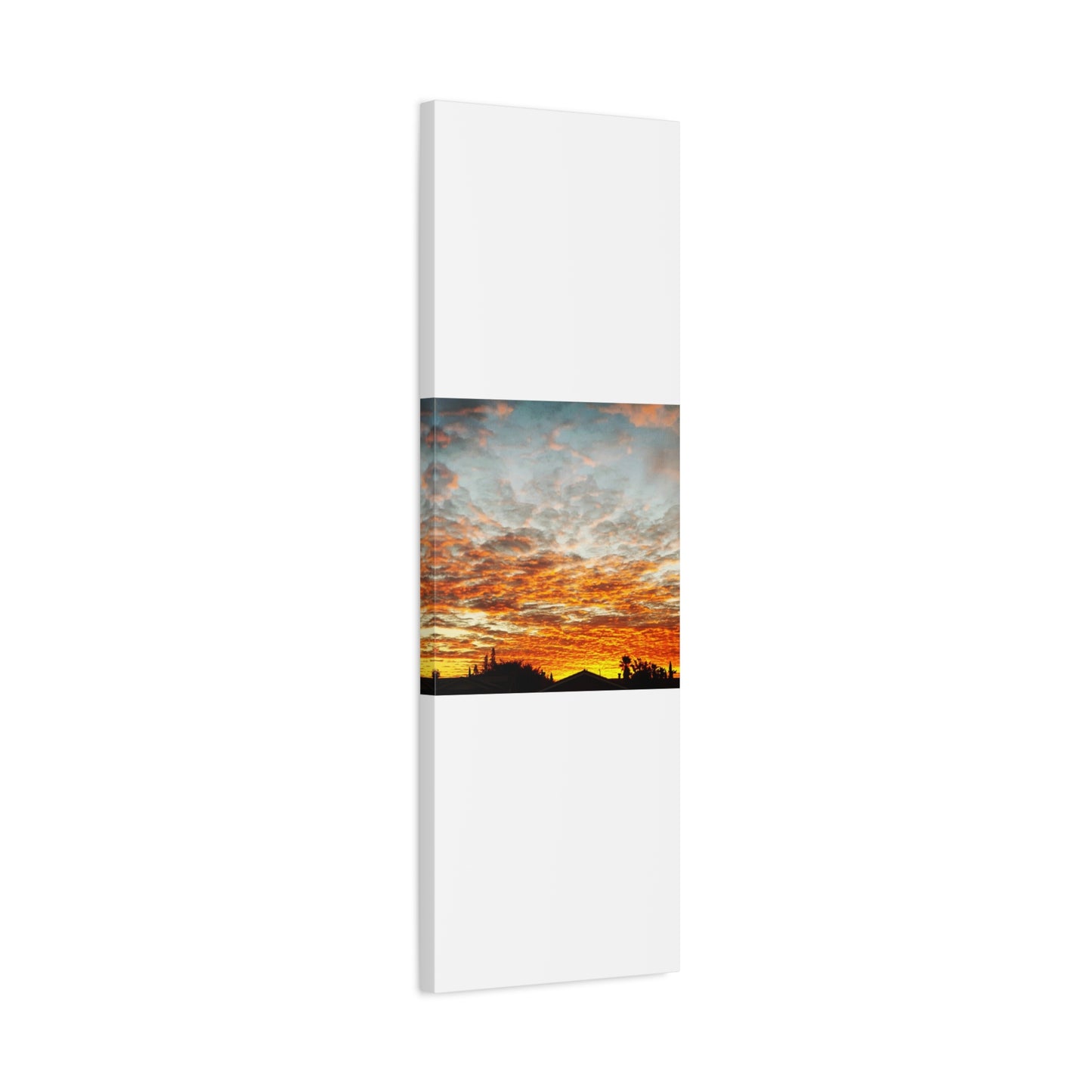 Sunset Sky Canvas Print — Orange Cloudscape Matte Stretched Wall Art