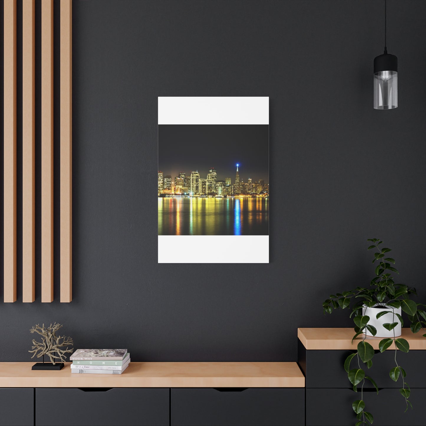 San Francisco Night Skyline Matte Canvas Print — Stretched 1.25"