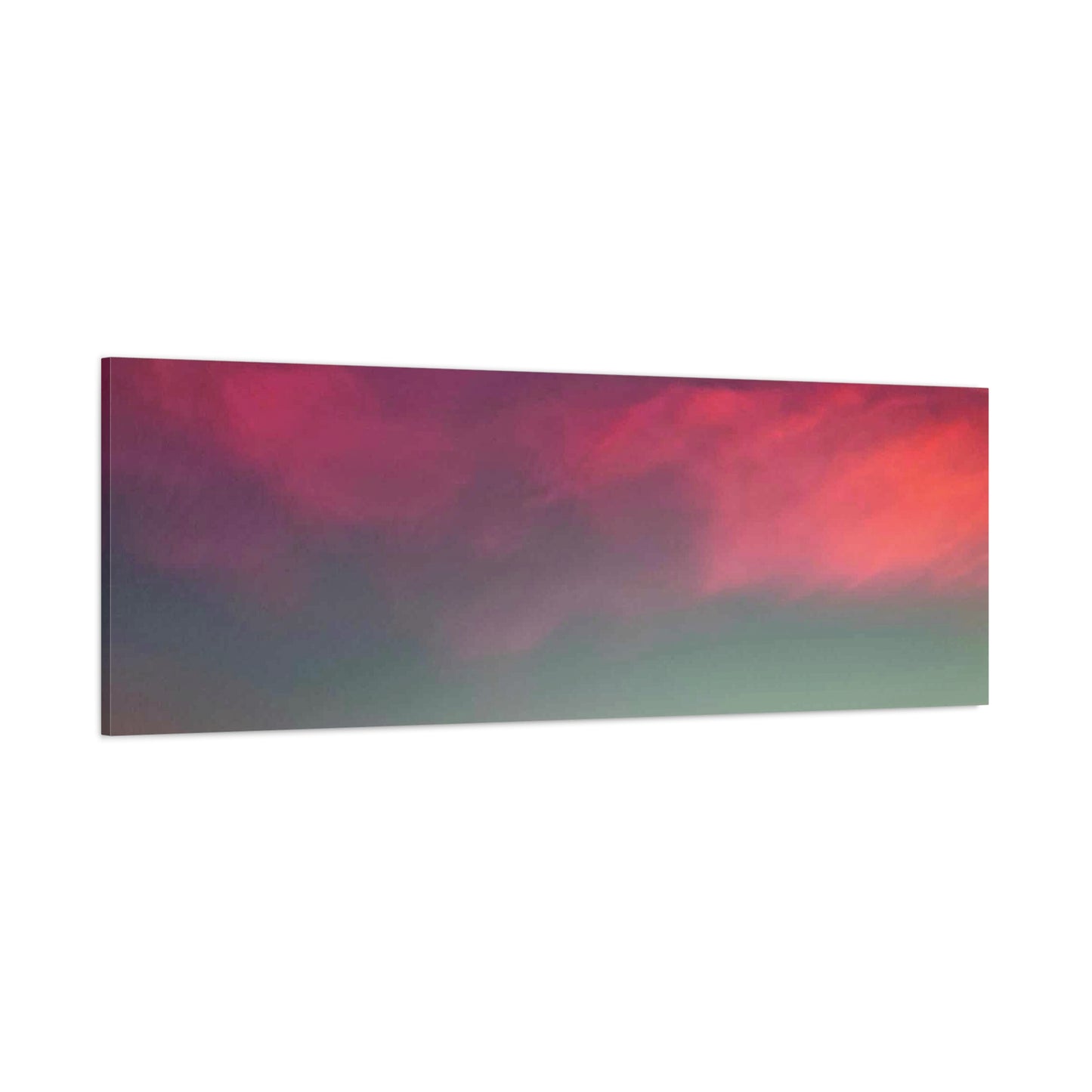 pink sky at morning - Horizon Matte Canvas Print — Vibrant Pink & Teal Sky Wall Art, Stretched 1.25"