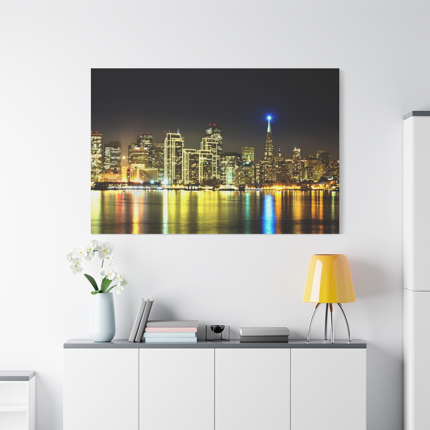 San Francisco Night Skyline Matte Canvas Print — Stretched 1.25"