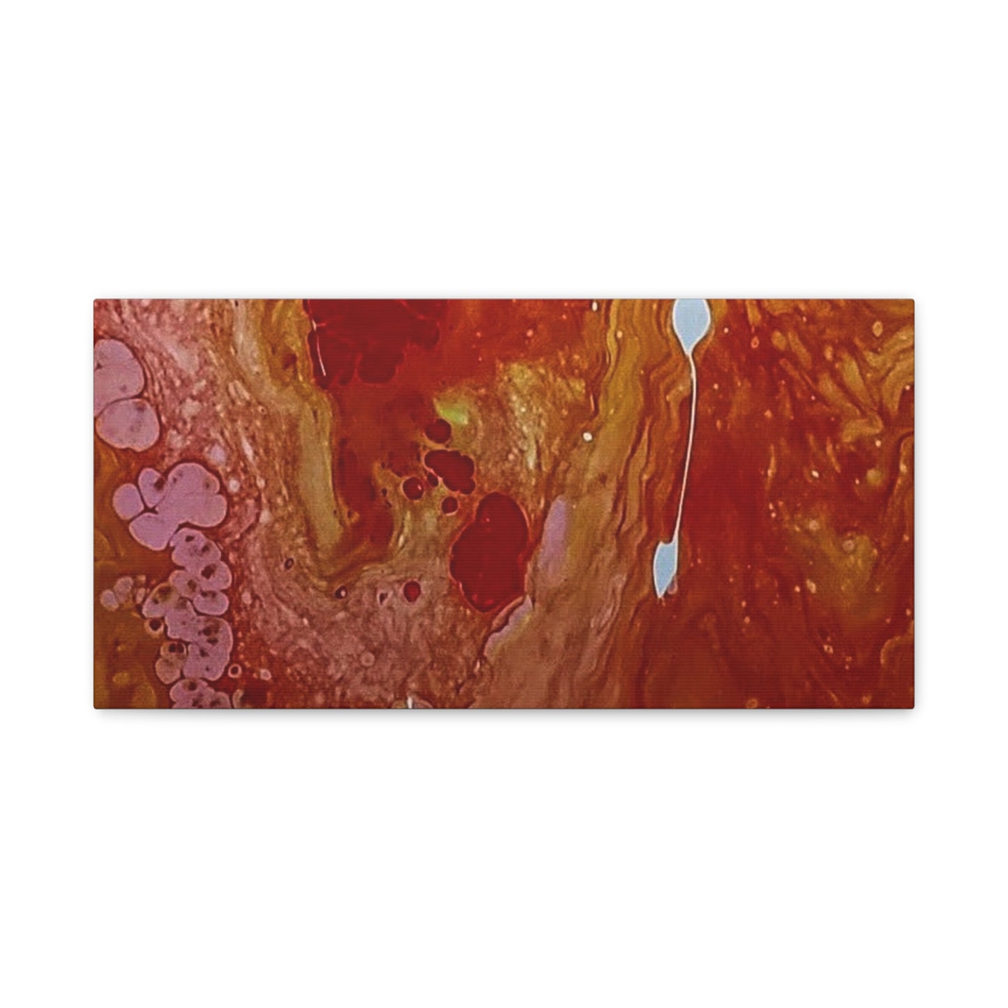 Abstract Red Fluid Art Canvas Print — Matte Stretched Wall Art