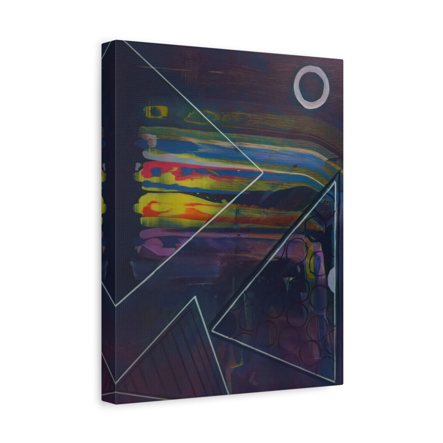 Abstract Geometric Canvas Art - 2025 astronomy – Colorful Drip Triangle Stretched Canvas