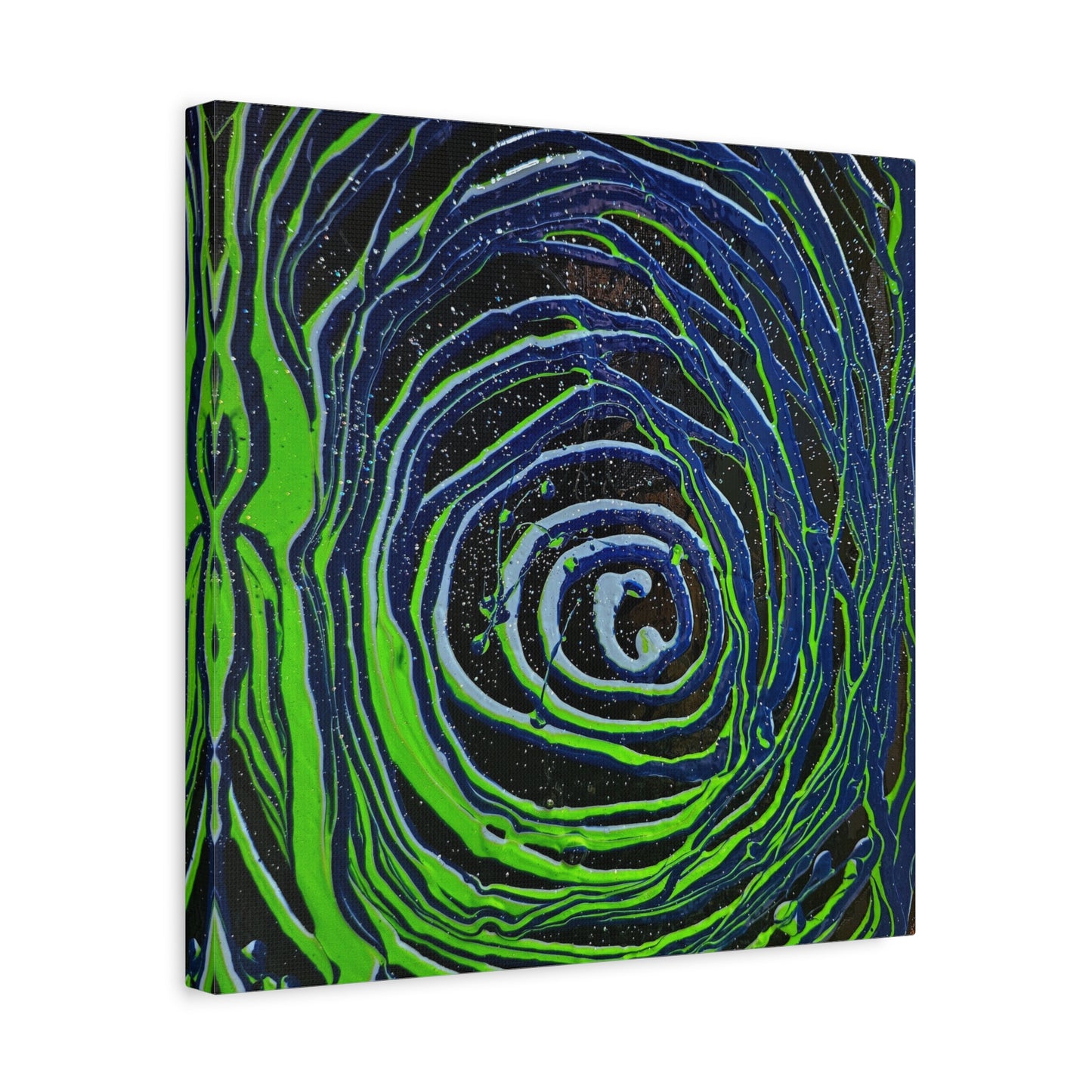 Abstract Green Swirl Matte Canvas Art — Stretched 1.25" Wall Décor