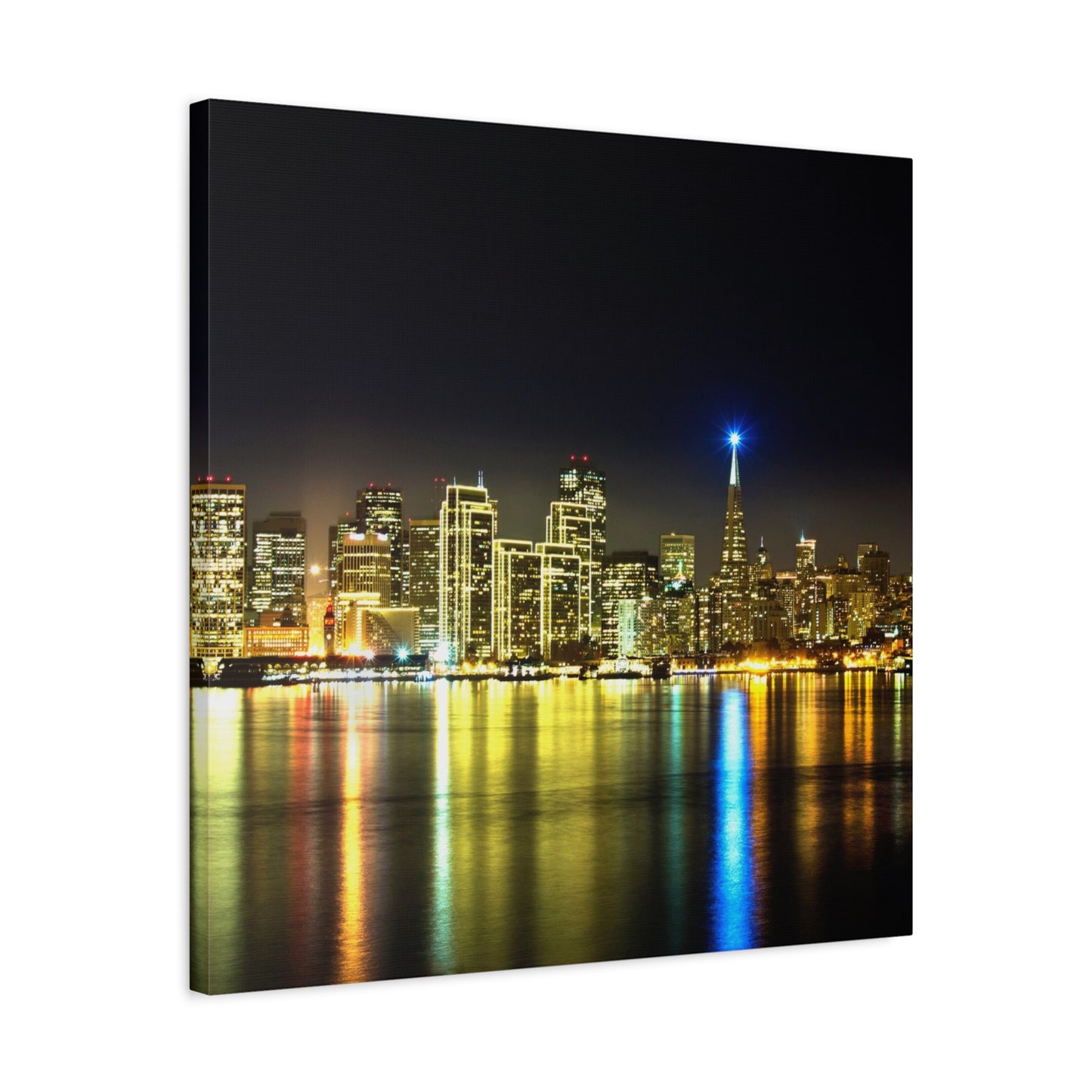 San Francisco Night Skyline Matte Canvas Print — Stretched 1.25"