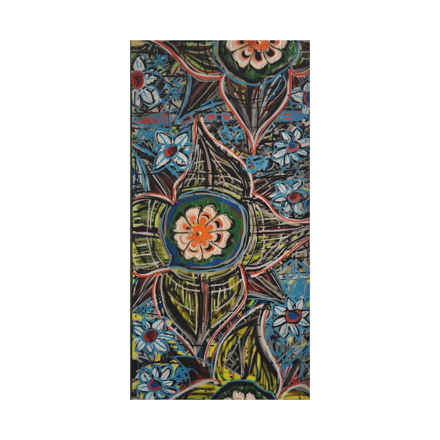 urban_gardening_02 - Abstract Floral Mandala Matte Canvas Print (Stretched 1.25")