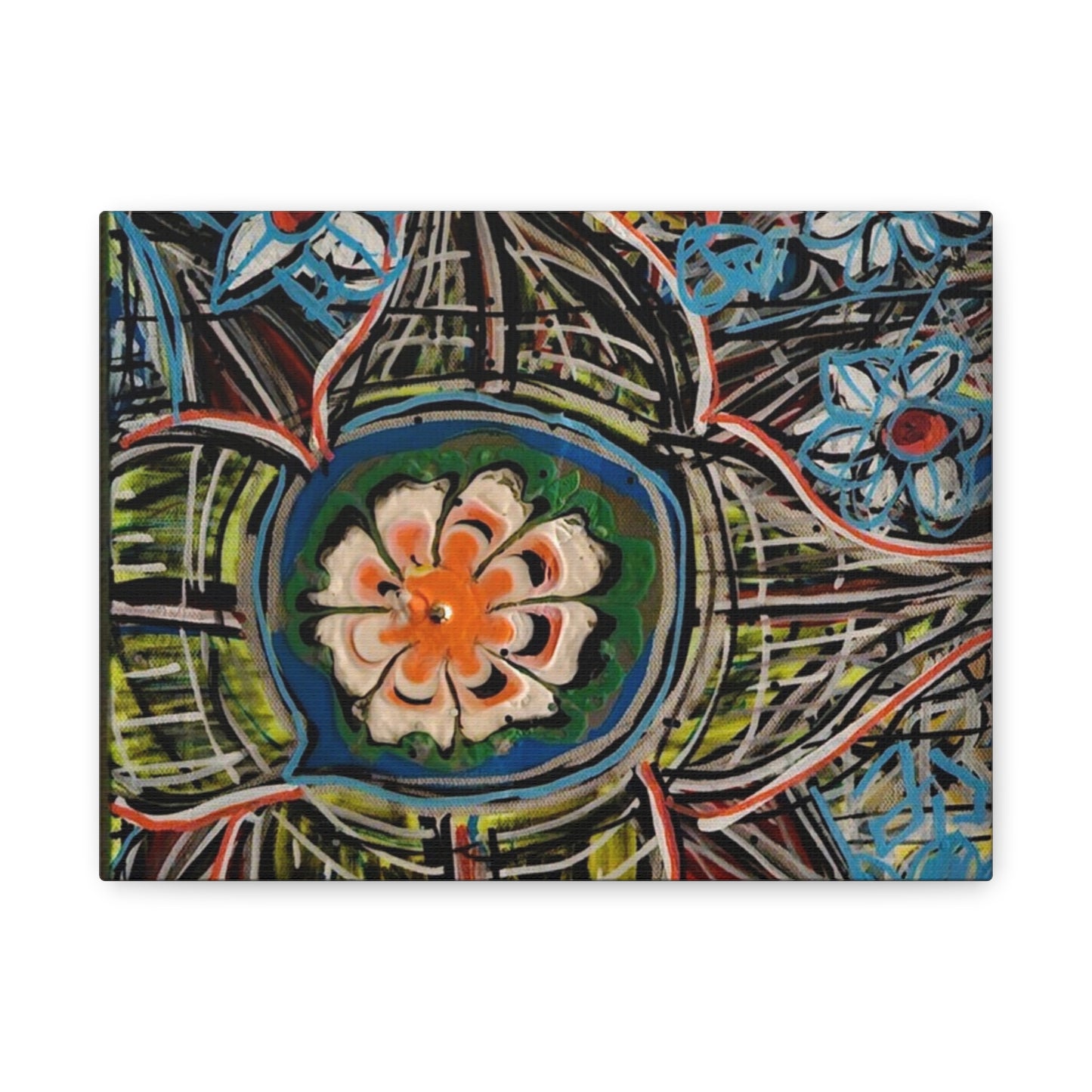 urban_gardening_02 - Abstract Floral Mandala Matte Canvas Print (Stretched 1.25")