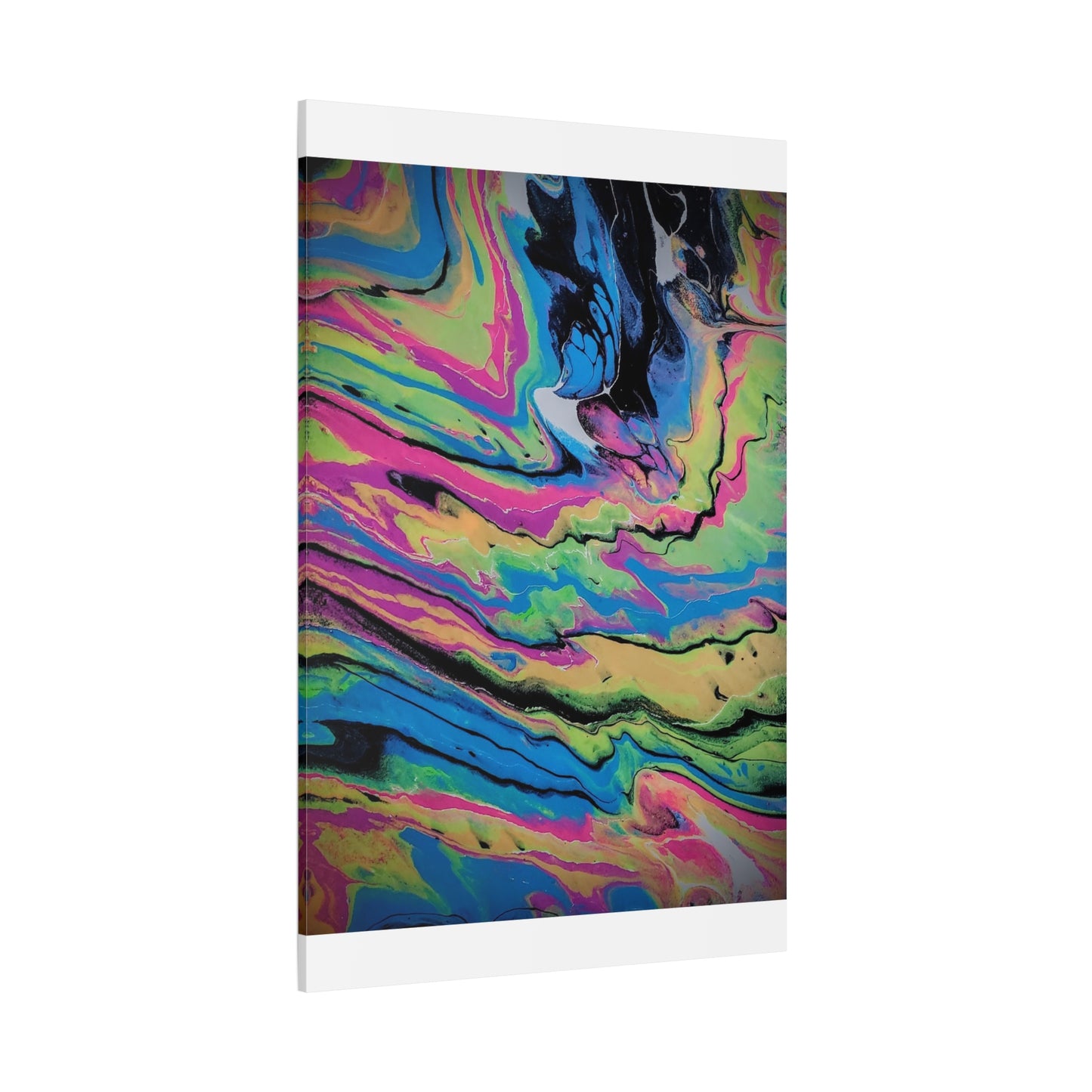 Abstract Neon Fluid Art Canvas Print — Vibrant Psychedelic Wall Decor