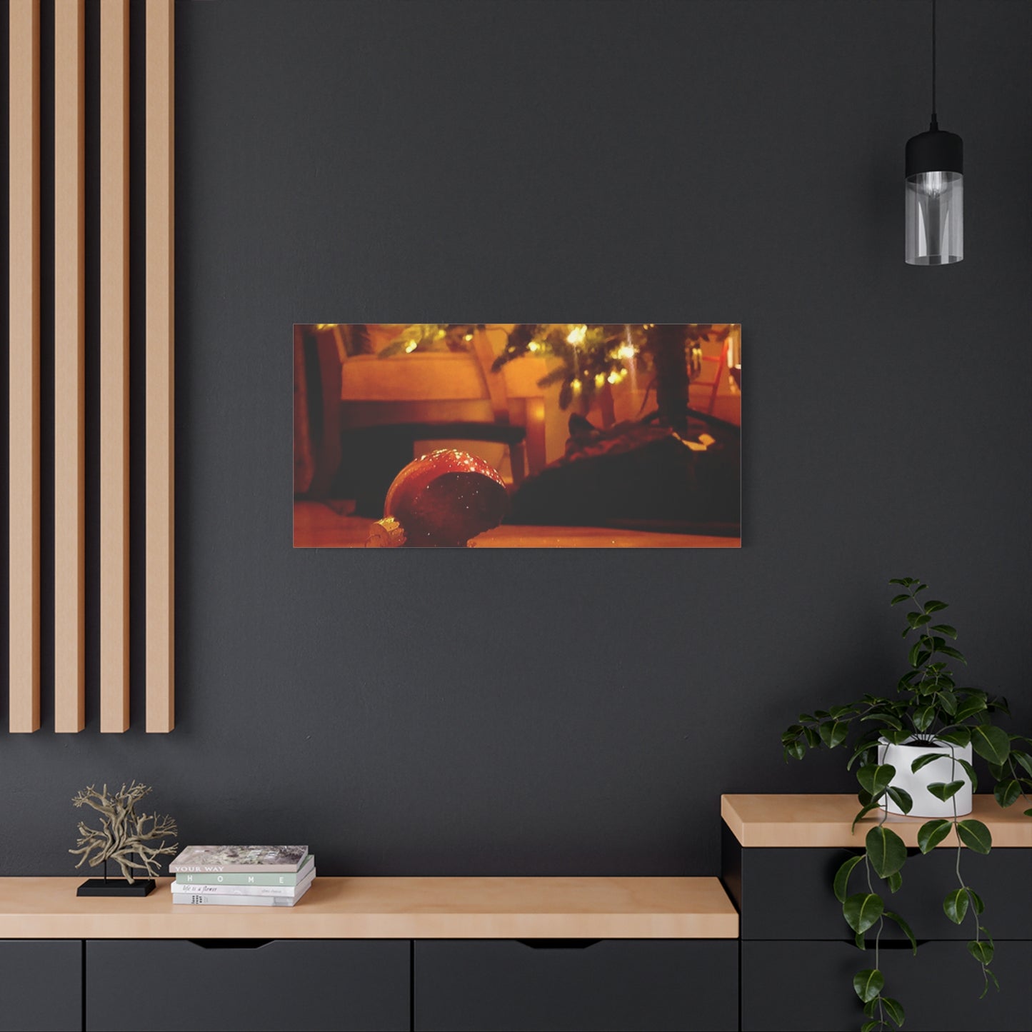 Christmas Tree Ornament Photo Canvas – Cozy Holiday Still Life Wall Art