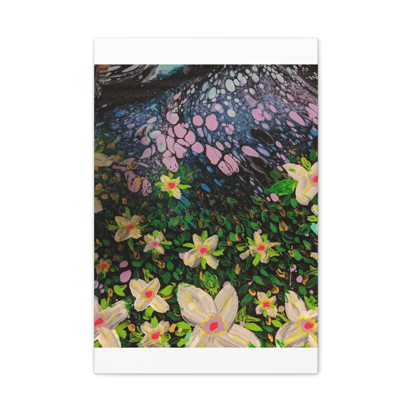 Floetrol&Flowers - Night Pour Garden Matte Canvas Print — Stretched Wall Art