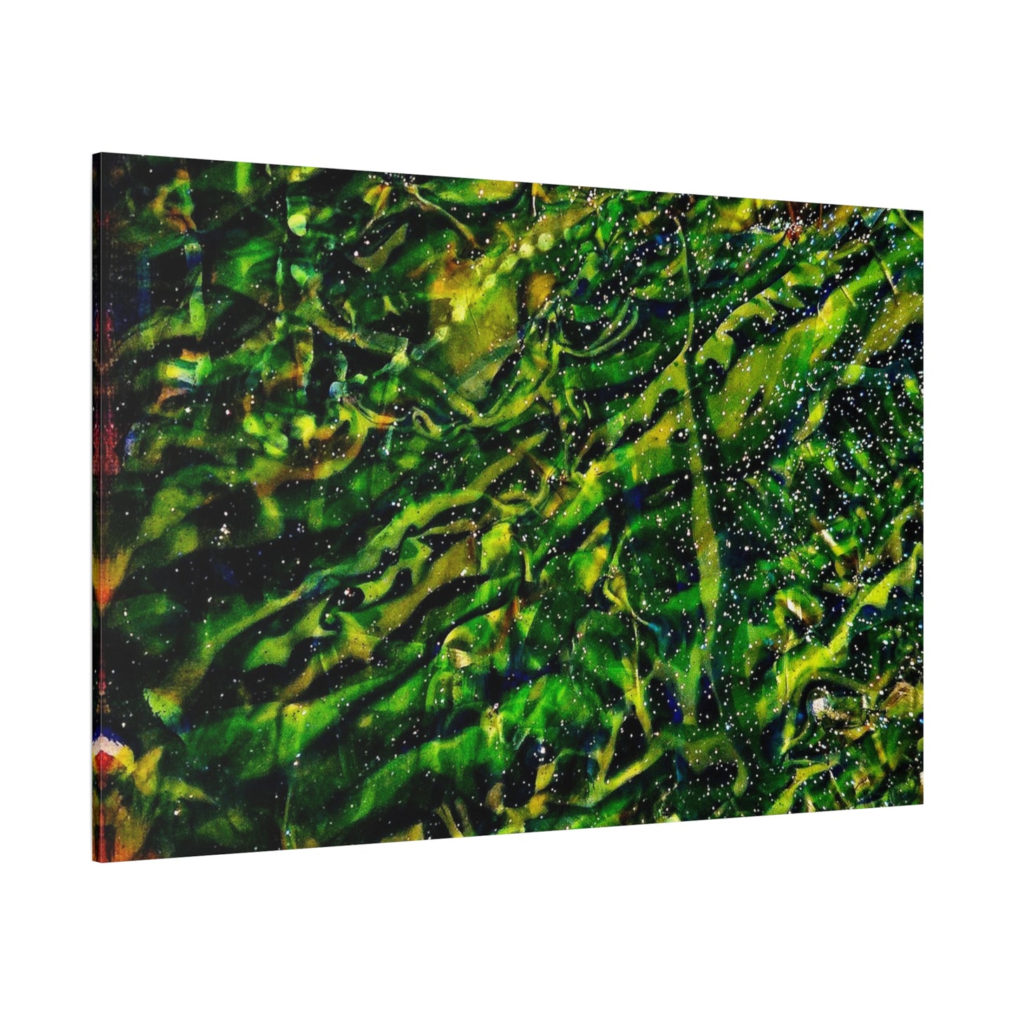 Confessions - Abstract Green Texture Canvas - Matte Stretched Wall Art