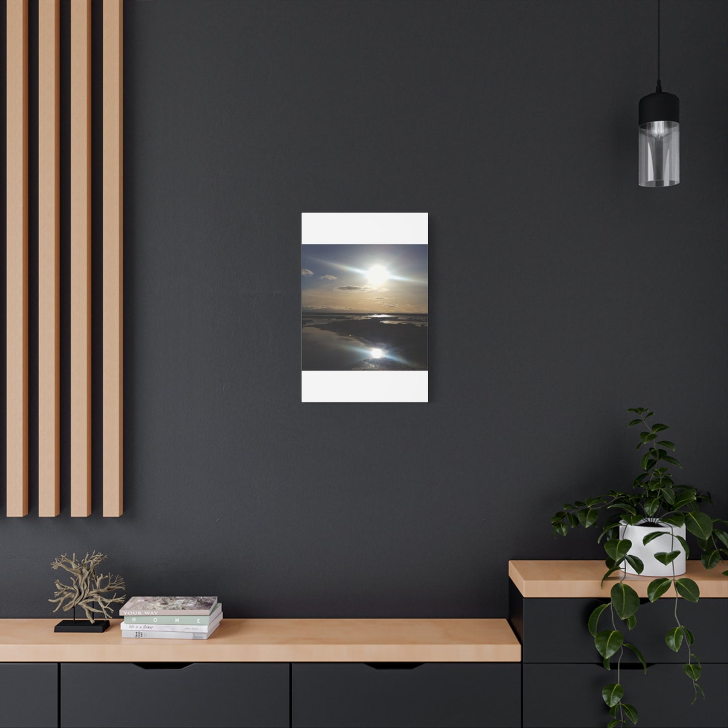 Sunlit Coastal Reflection (don edwards preserve)Canvas Print — Matte Stretched Wall Art