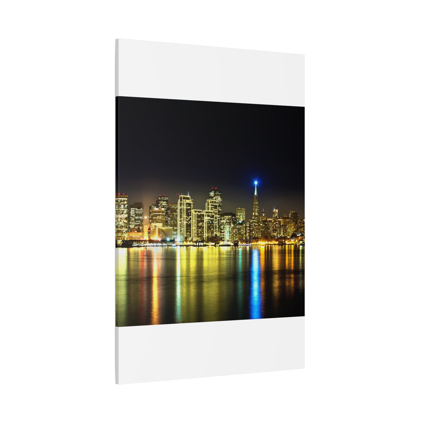 San Francisco Night Skyline Matte Canvas Print — Stretched 1.25"