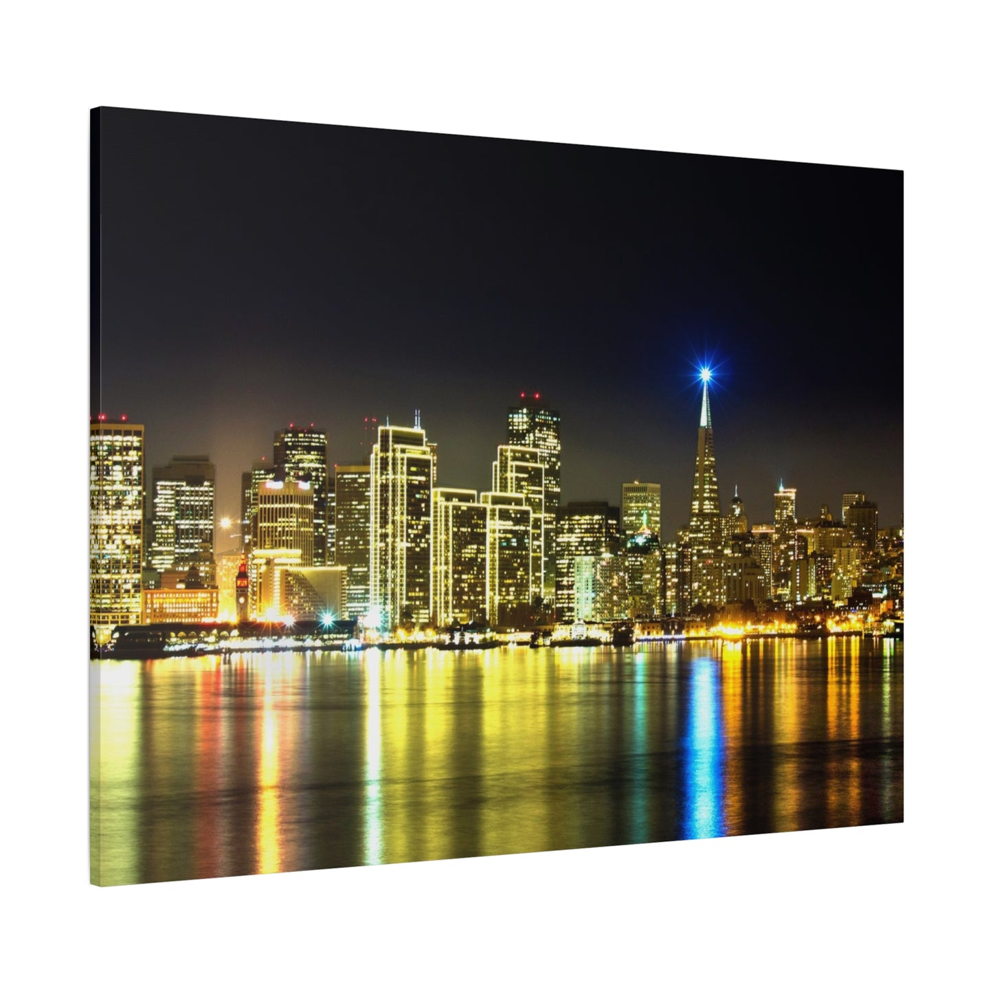 San Francisco Night Skyline Matte Canvas Print — Stretched 1.25"