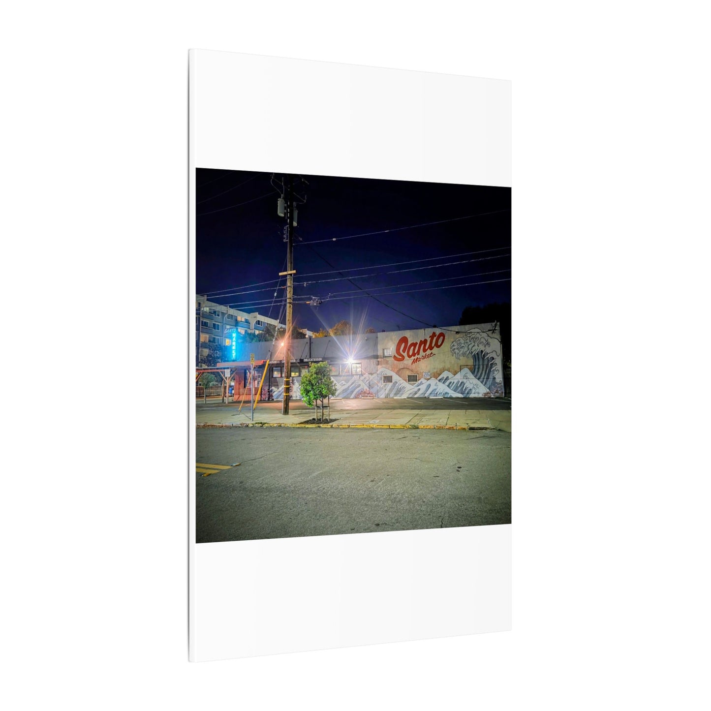 Santo Market Mural (7th&taylor)— Nighttime Urban Wall Art