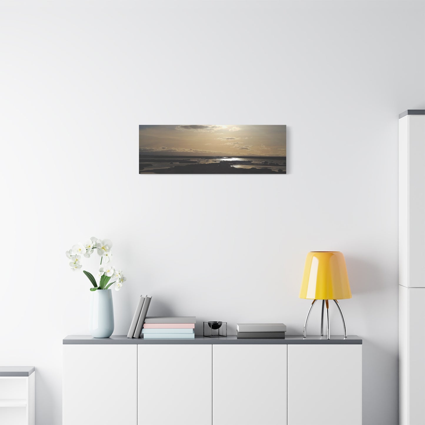 Sunlit Coastal Reflection (don edwards preserve)Canvas Print — Matte Stretched Wall Art