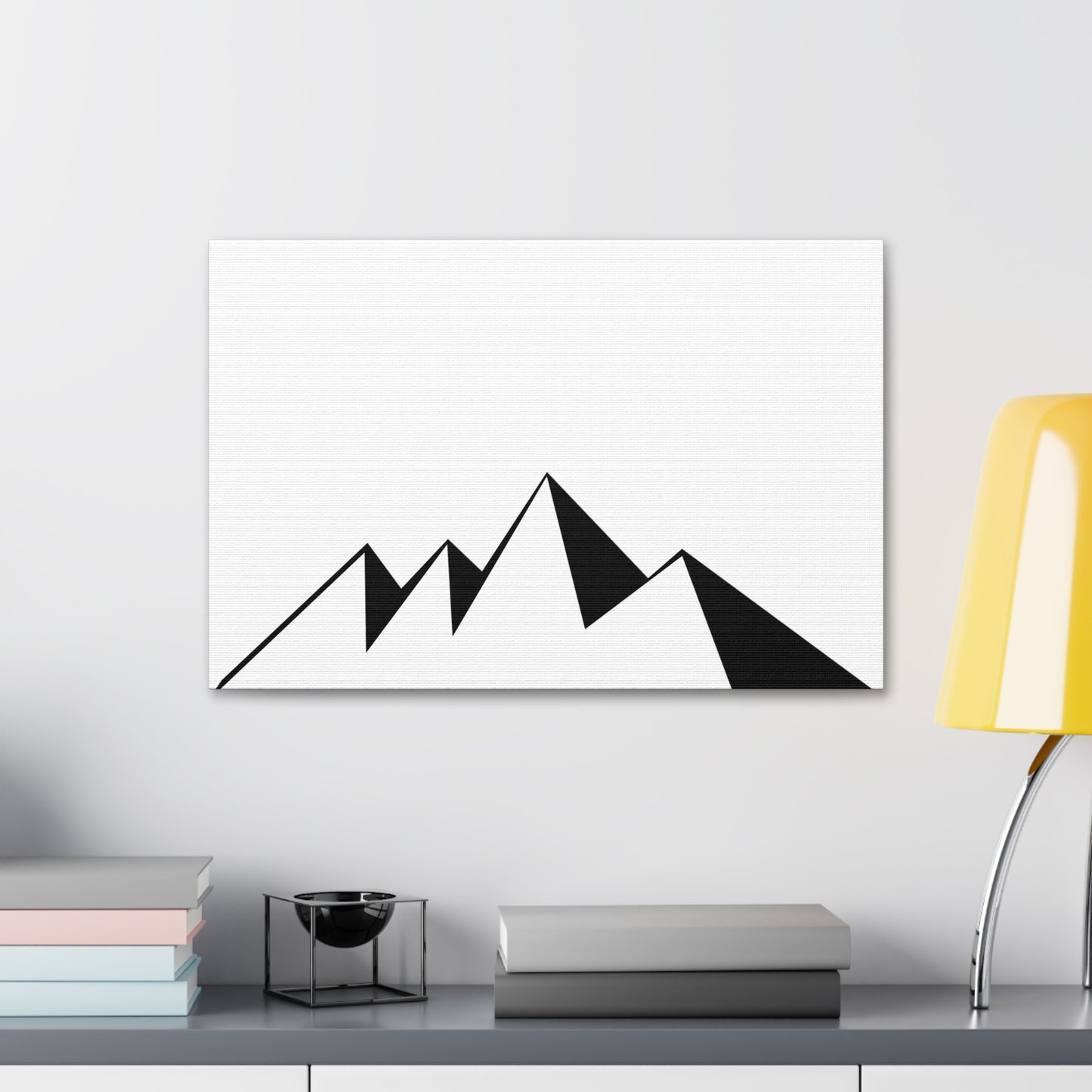 mountains001 - Modern Black Mountain Canvas Art