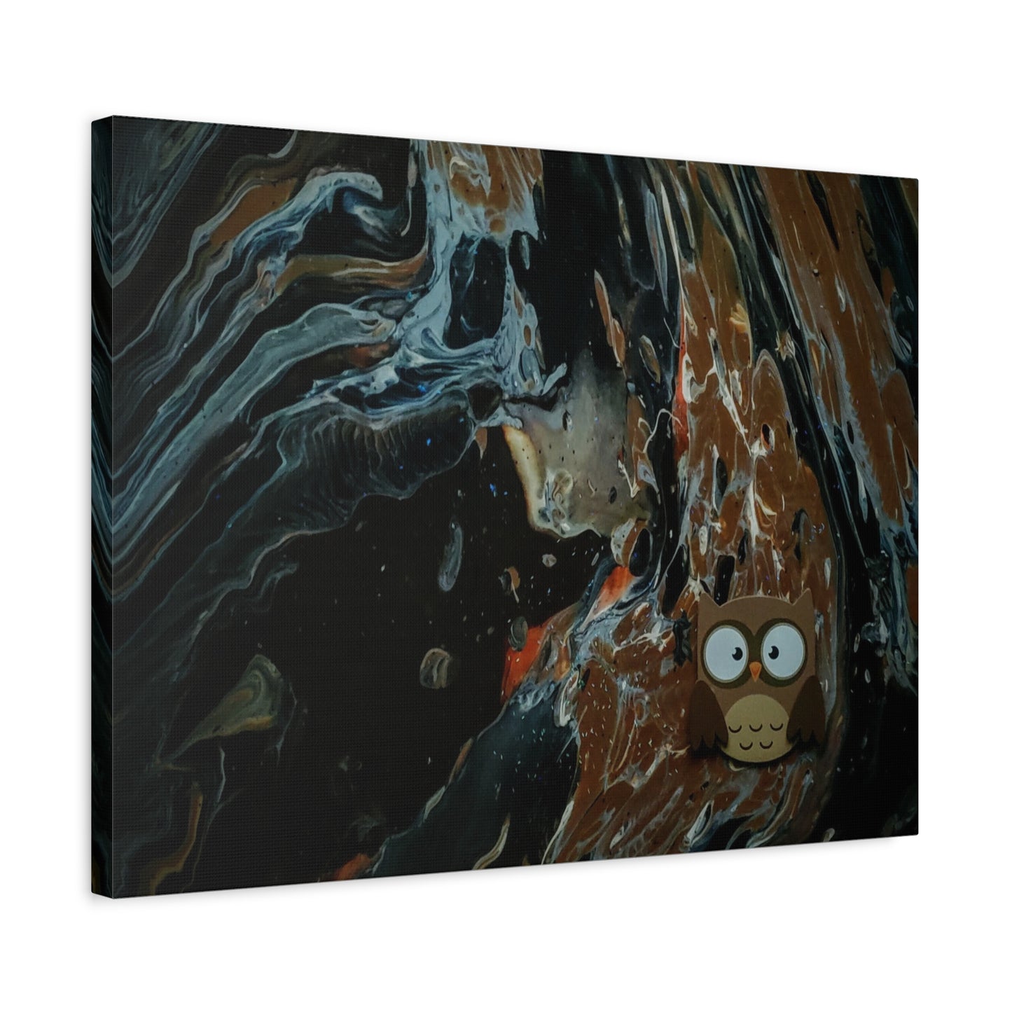 Abstract Swirl Owl Matte Canvas Print