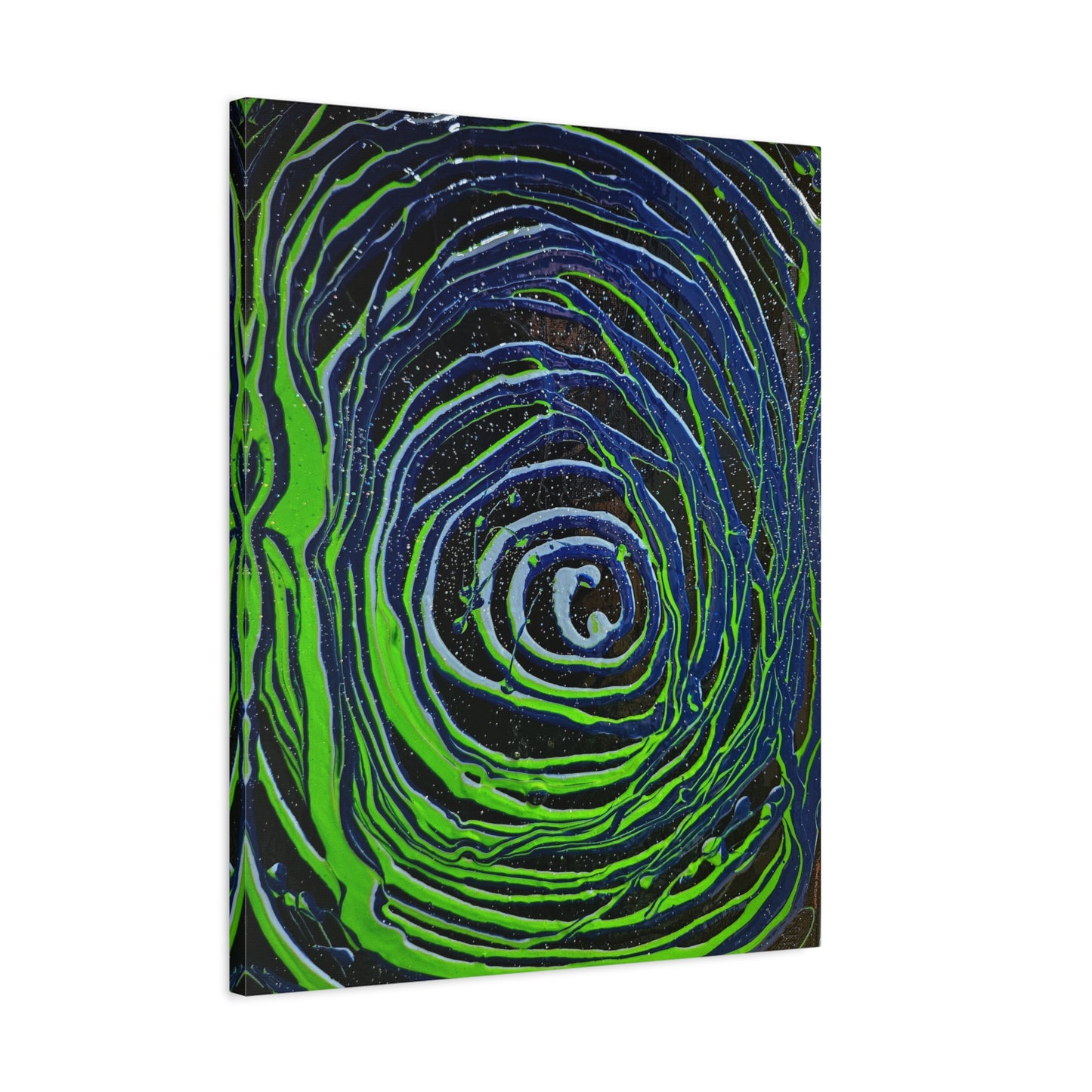 Abstract Green Swirl Matte Canvas Art — Stretched 1.25" Wall Décor