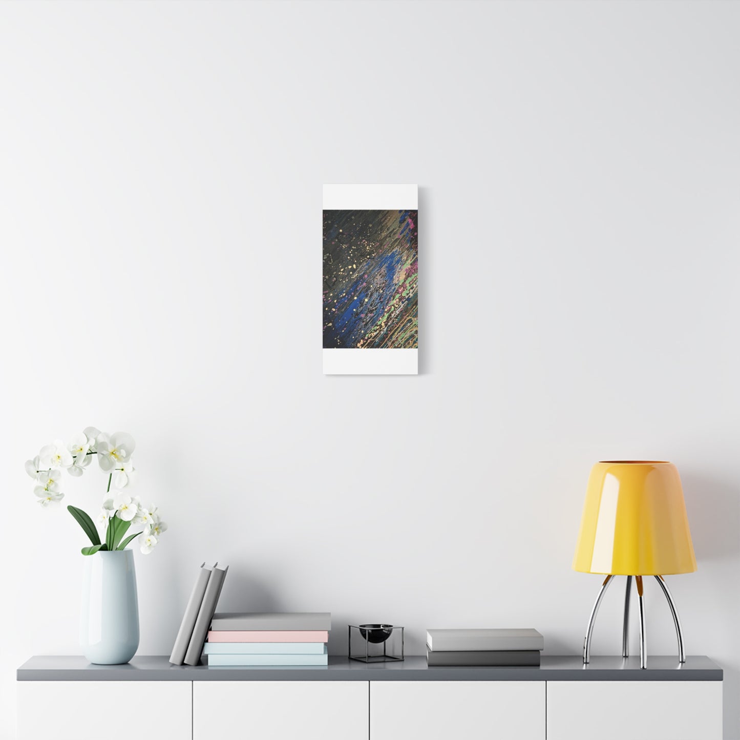 Abstract Splatter Matte Canvas Print — Colorful Fluid Art Wall Decor, Stretched 1.25"