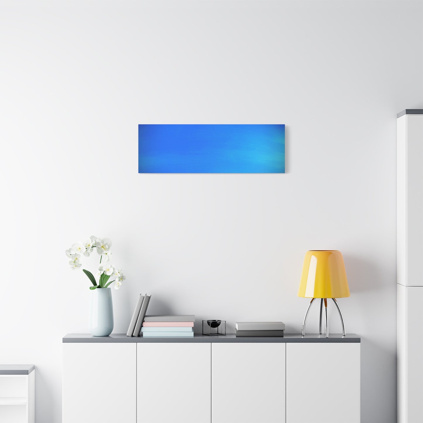 Blue Burst - Gradient Matte Canvas Print — Abstract Ocean Wall Art, Stretched 1.25"