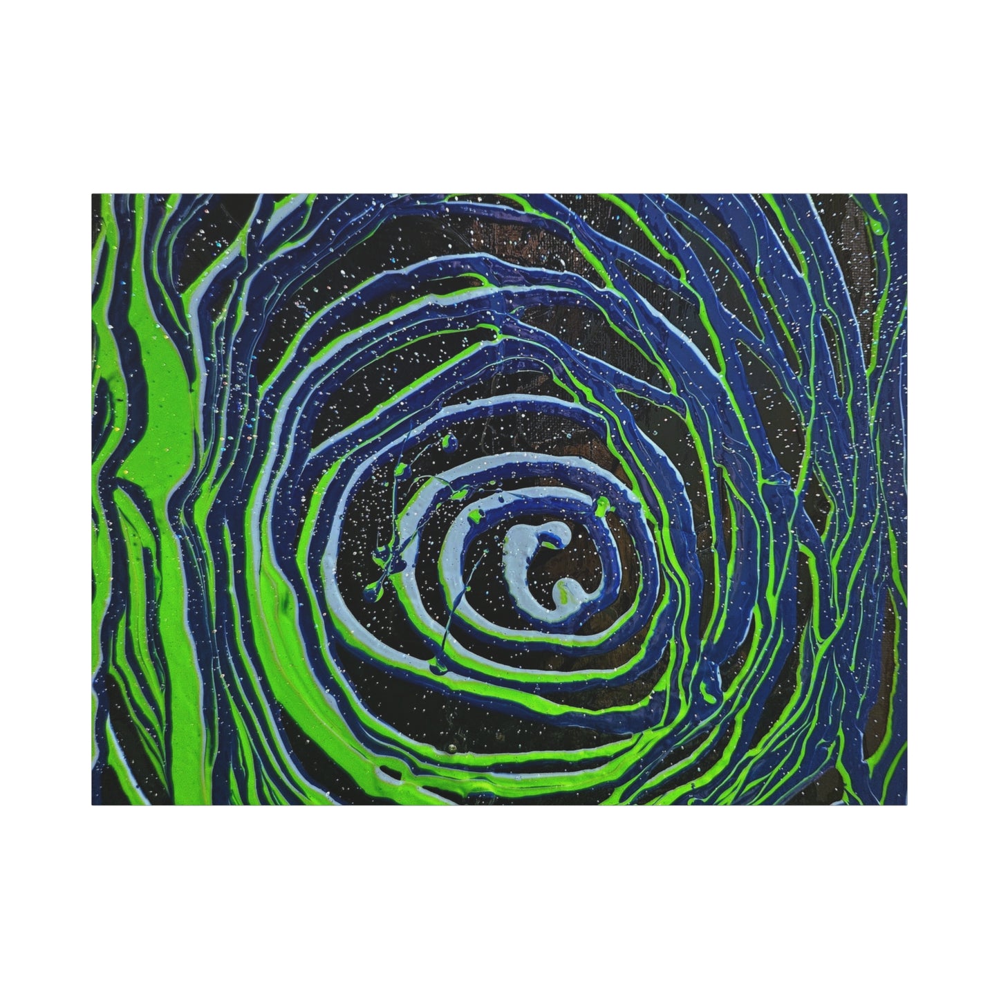 Abstract Green Swirl Matte Canvas Art — Stretched 1.25" Wall Décor