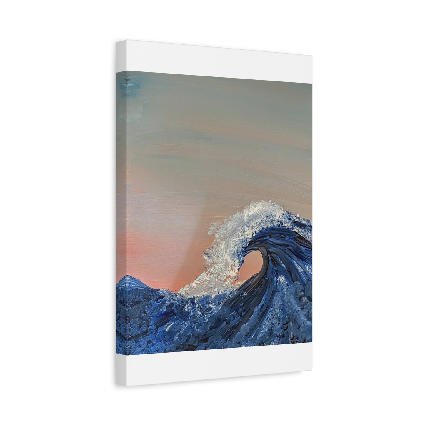 California_Coast - Ocean Wave Canvas Art — Blue Wave Seascape Matte Stretched Canvas