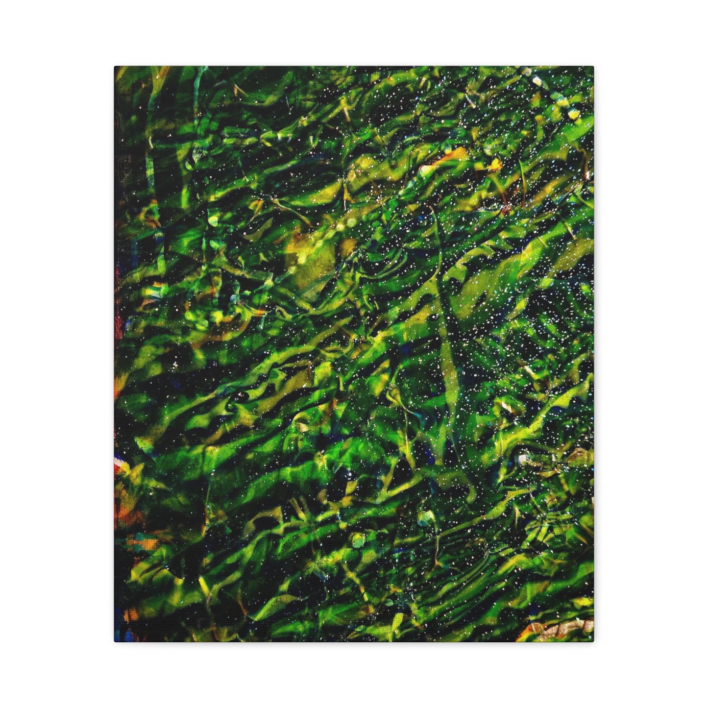 Confessions - Abstract Green Texture Canvas - Matte Stretched Wall Art