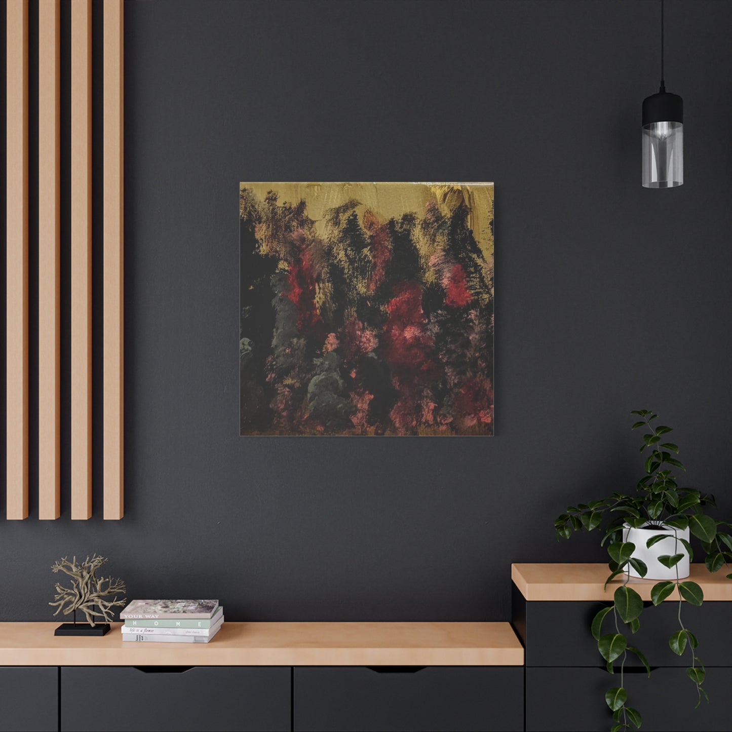 Autumn Forest Nightscape Matte Canvas Print — Stretched 1.25"