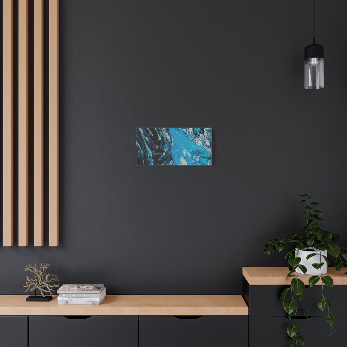 Blue Ocean Abstract Matte Canvas Print — Stretched Wall Art