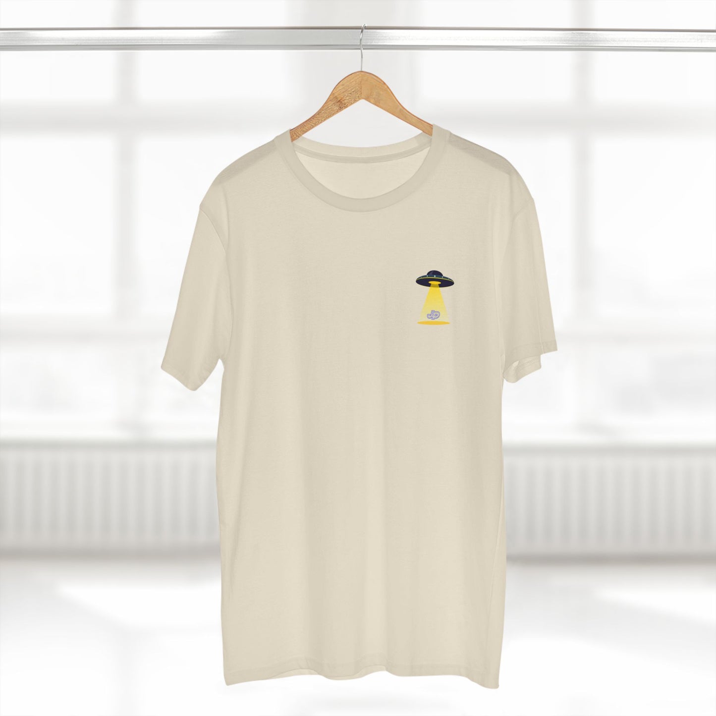UFO Chest Pocket Tee — Retro Rocket Back Graphic Shirt