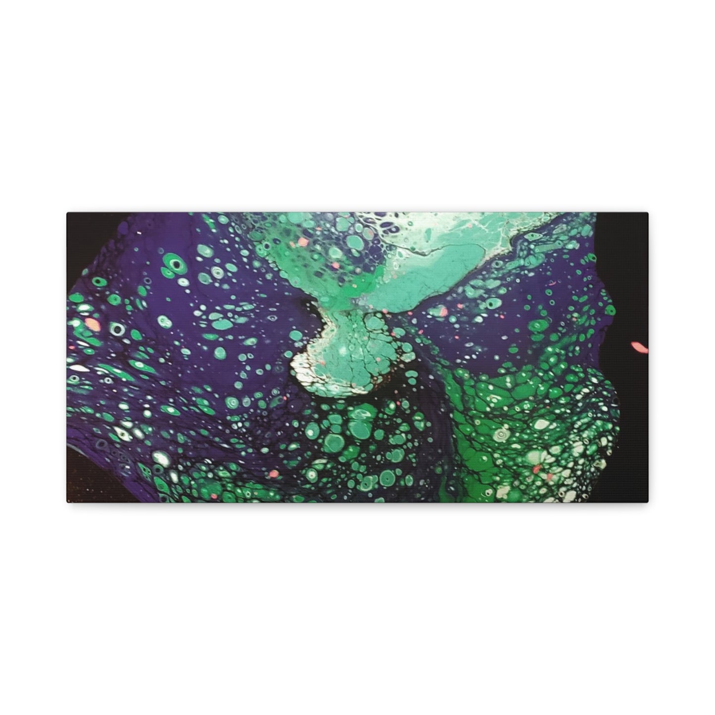 Abstract Green & Teal Fluid Art Canvas Print - Matte Stretched Wall Art