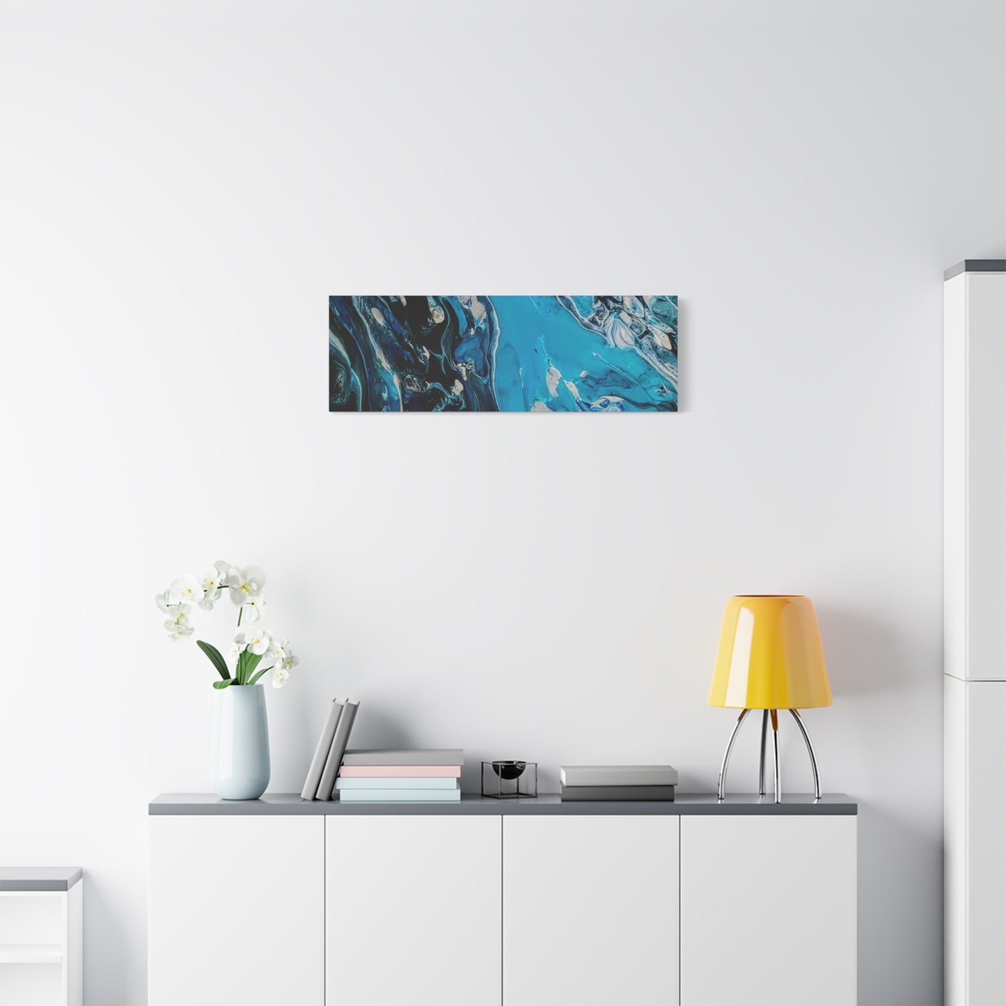 Blue Ocean Abstract Matte Canvas Print — Stretched Wall Art