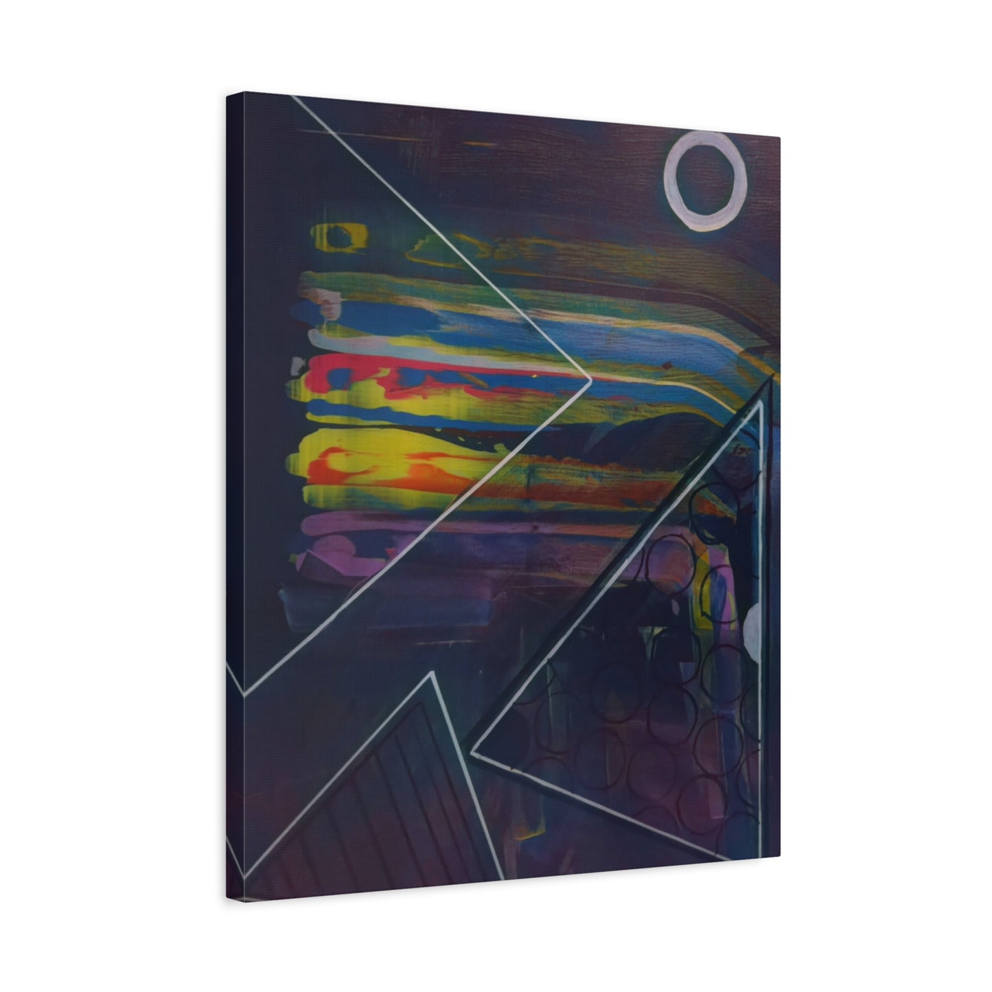 Abstract Geometric Canvas Art - 2025 astronomy – Colorful Drip Triangle Stretched Canvas