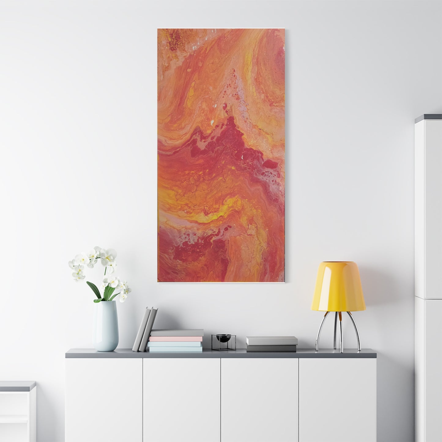 Abstract Pepto Popured - Sunset Swirl Matte Canvas Art - Stretched 1.25"