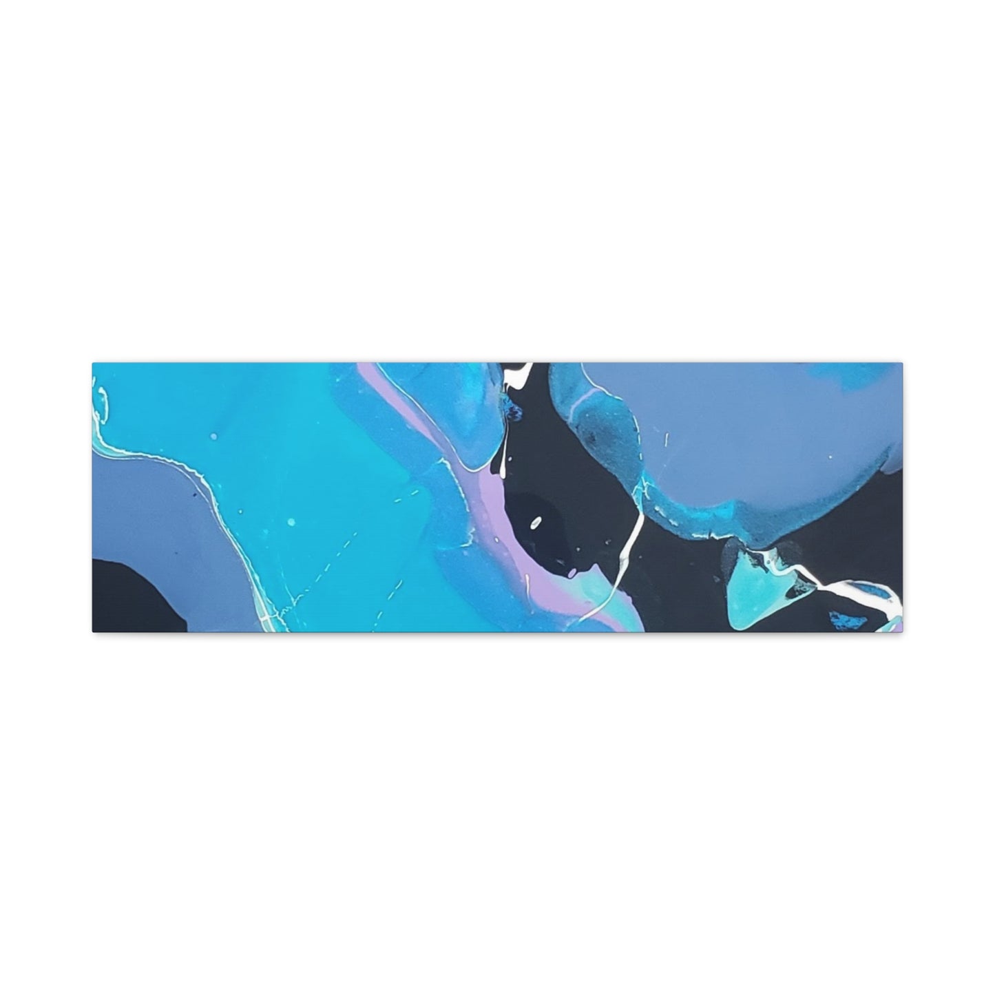 Abstract Blue Fluid Art Canvas Print — Matte Stretched Wall Art 1.25"