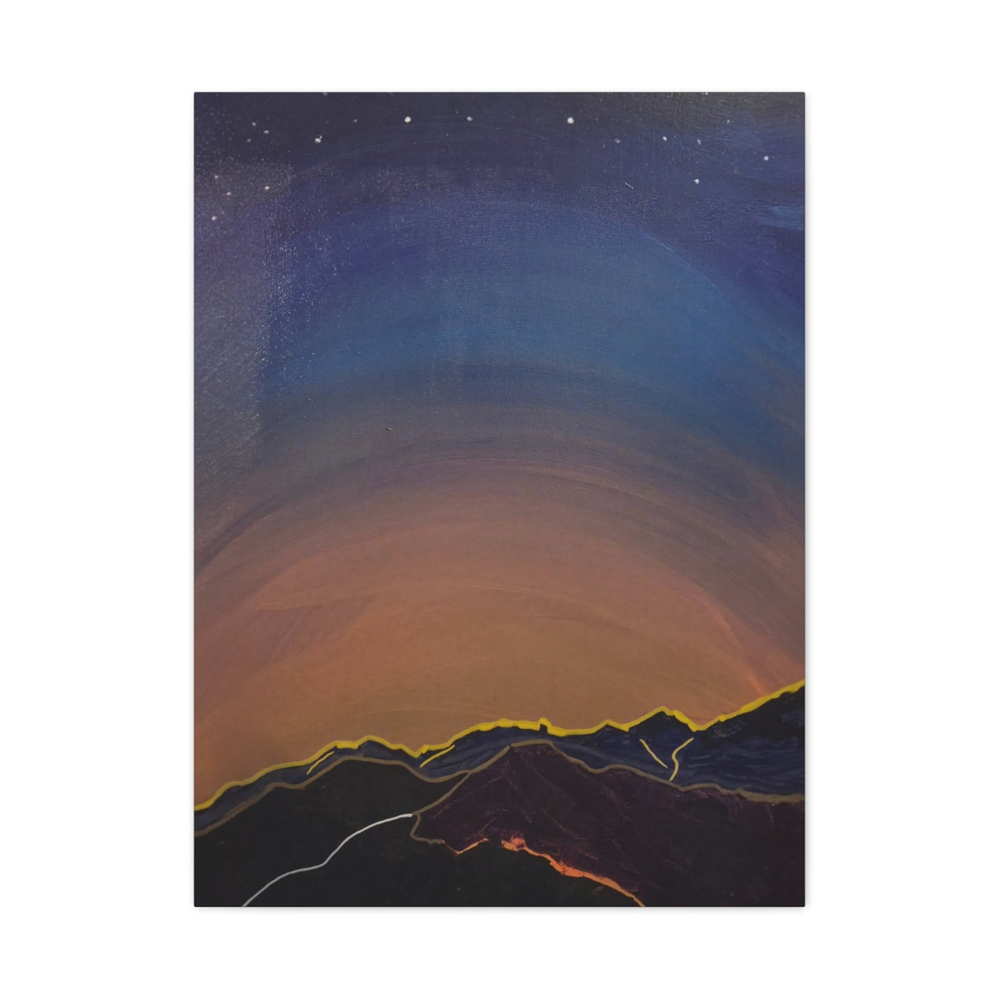 Sunset Mountain Canvas Wall Art - first light — Matte Stretched Landscape Print