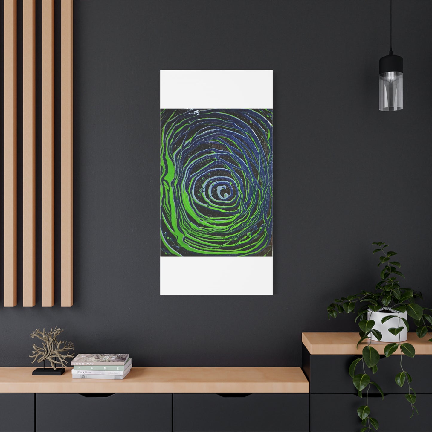 Abstract Green Swirl Matte Canvas Art — Stretched 1.25" Wall Décor