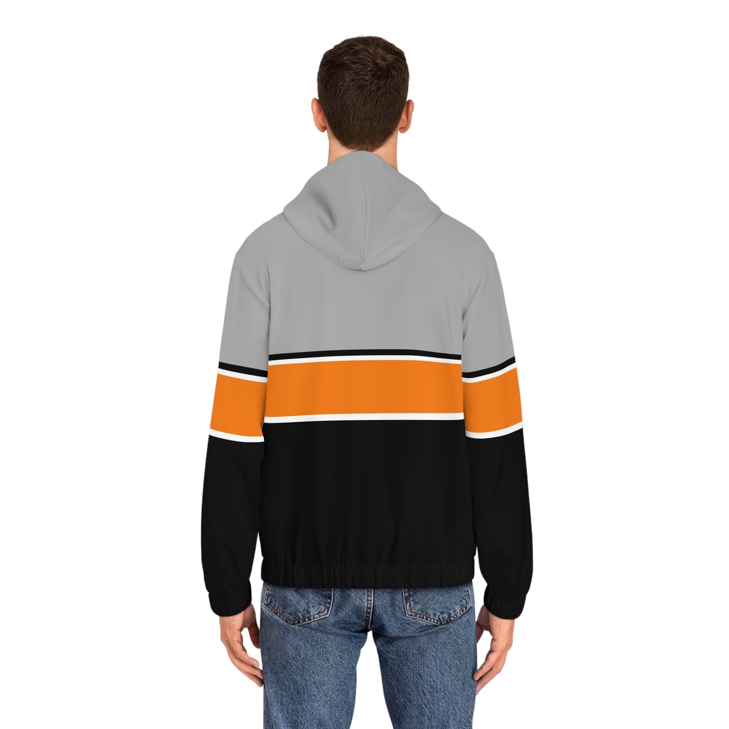 Cannabis Leaf Striped Full‑Zip Hoodie — Men’s Streetwear Jacket