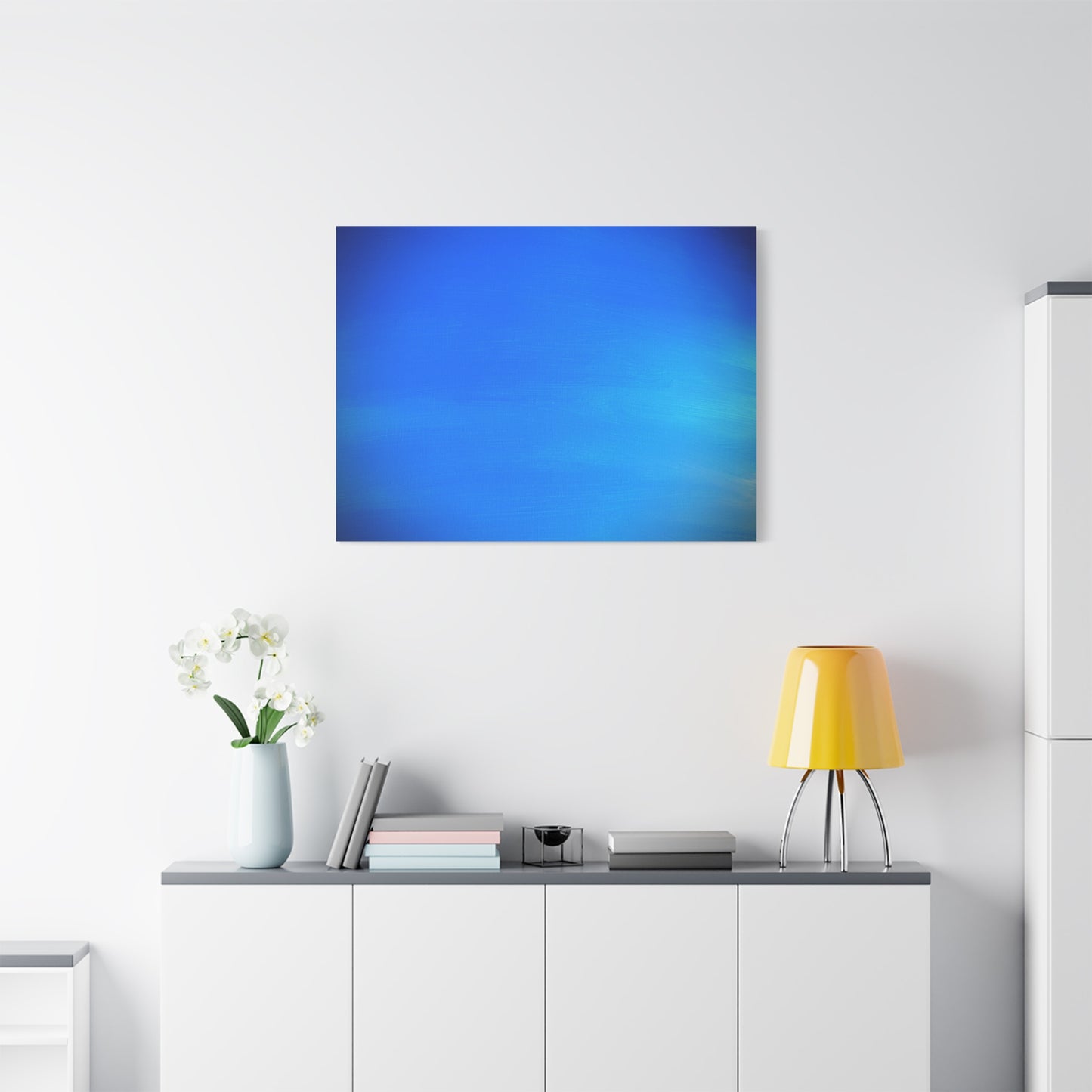 Blue Burst - Gradient Matte Canvas Print — Abstract Ocean Wall Art, Stretched 1.25"