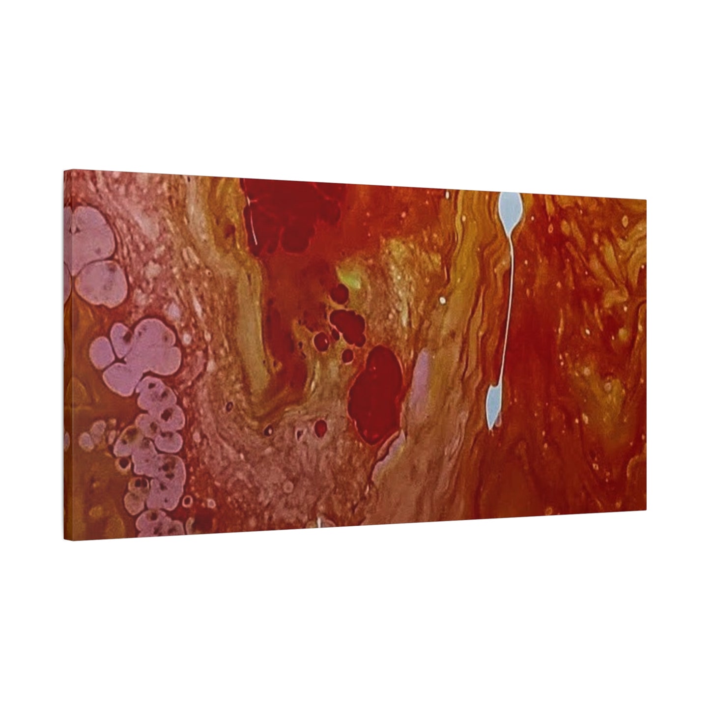 Abstract Red Fluid Art Canvas Print — Matte Stretched Wall Art