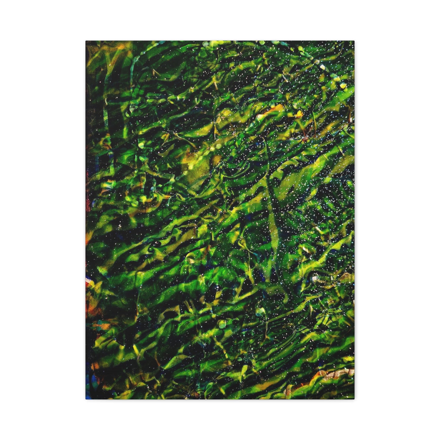 Confessions - Abstract Green Texture Canvas - Matte Stretched Wall Art
