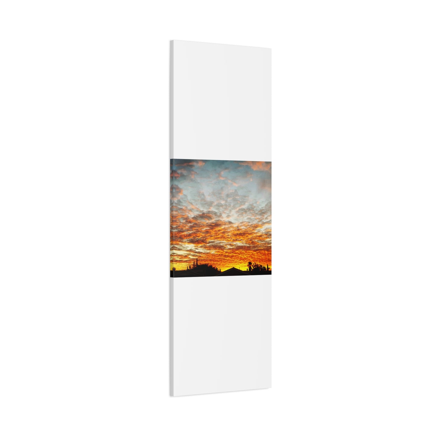 Sunset Sky Canvas Print — Orange Cloudscape Matte Stretched Wall Art
