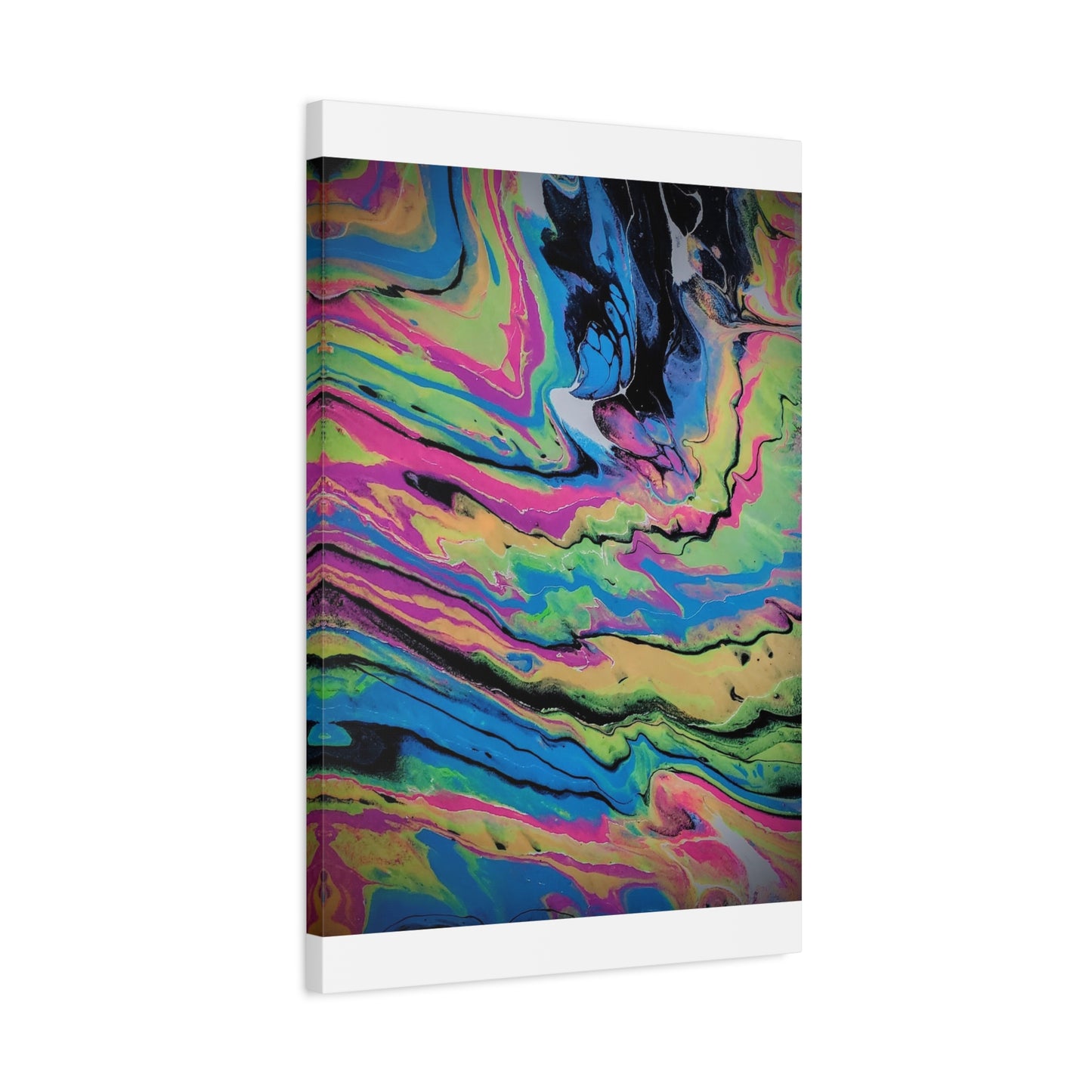 Abstract Neon Fluid Art Canvas Print — Vibrant Psychedelic Wall Decor