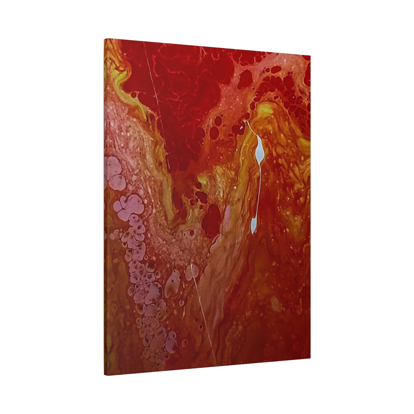 Abstract Red Fluid Art Canvas Print — Matte Stretched Wall Art