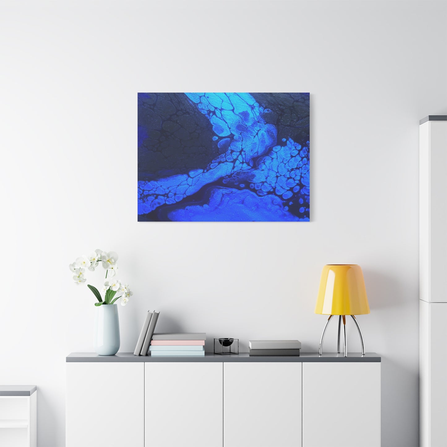 Abstract Blue Ocean Canvas Print — Matte Stretched Wall Art